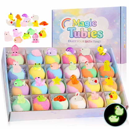 Surprise Bath Bombs with Hidden Glow Toys